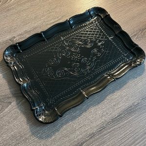 Antique black platter originally made in Florence Italy   Painted black